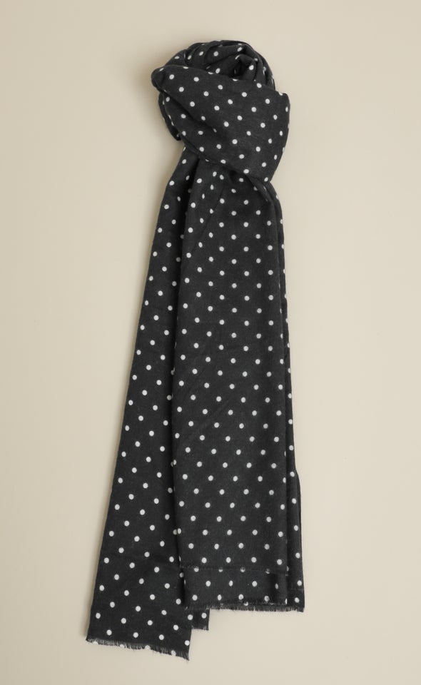 Polkadot Scarf Black