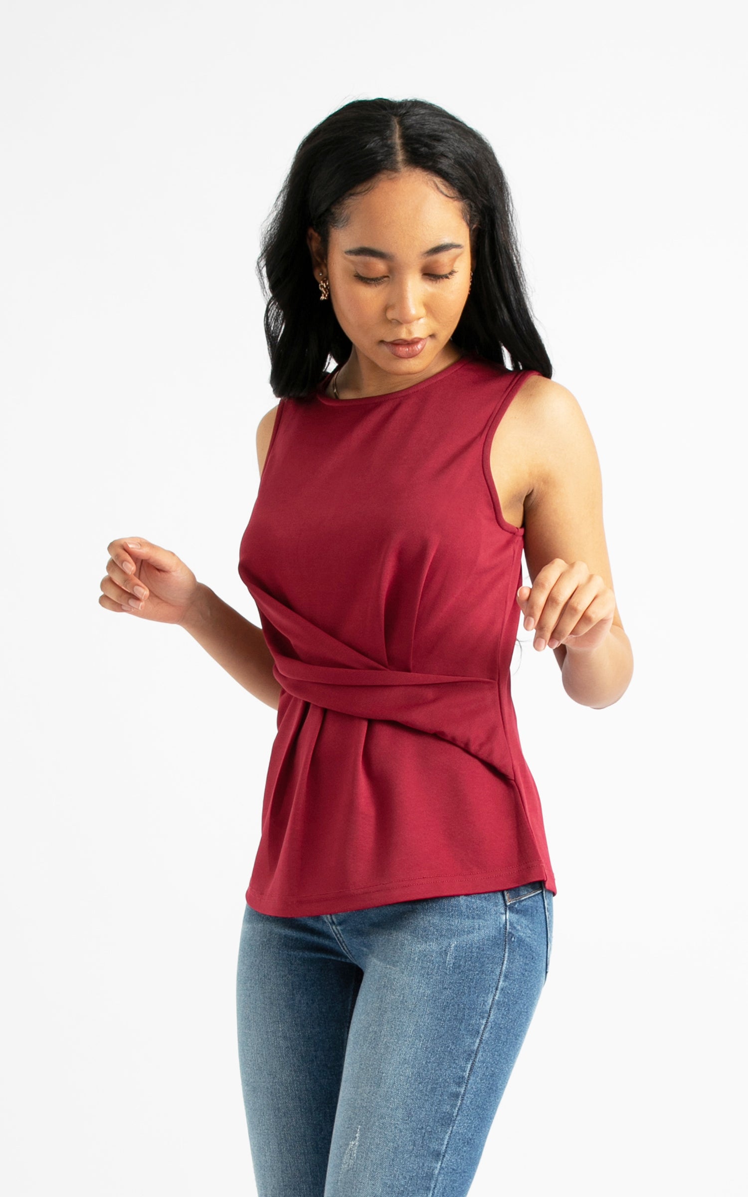 Grosgrain Trim Ponte Tank Top