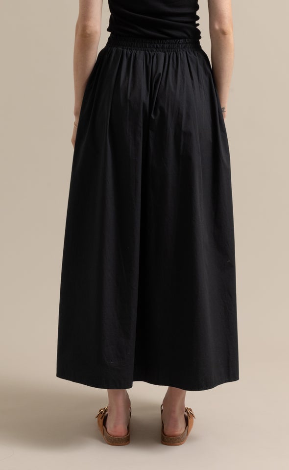 Poplin Maxi with Pockets Black