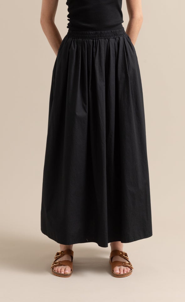 Poplin Maxi with Pockets Black