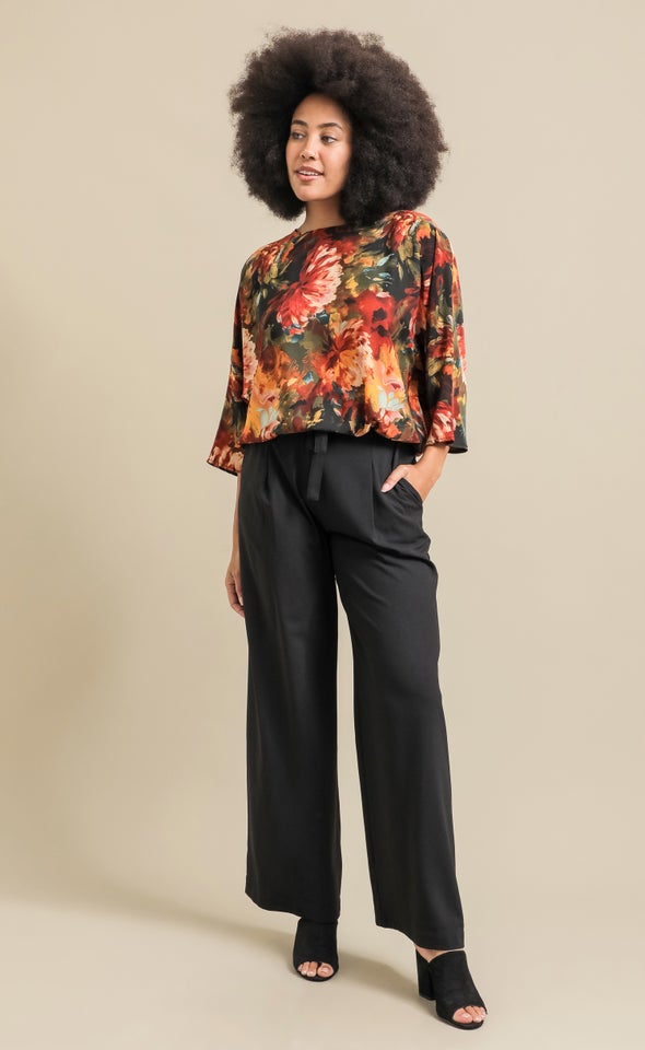 Printed CDC Batwing Top Winter Floral