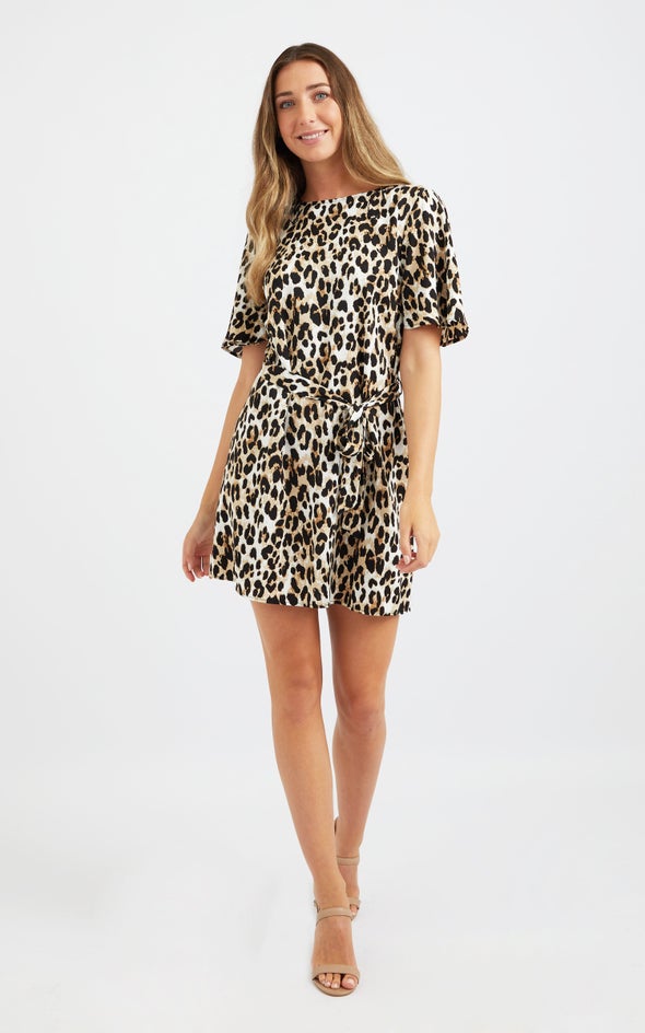 Printed CDC Loose Fit Dress Leopard Print
