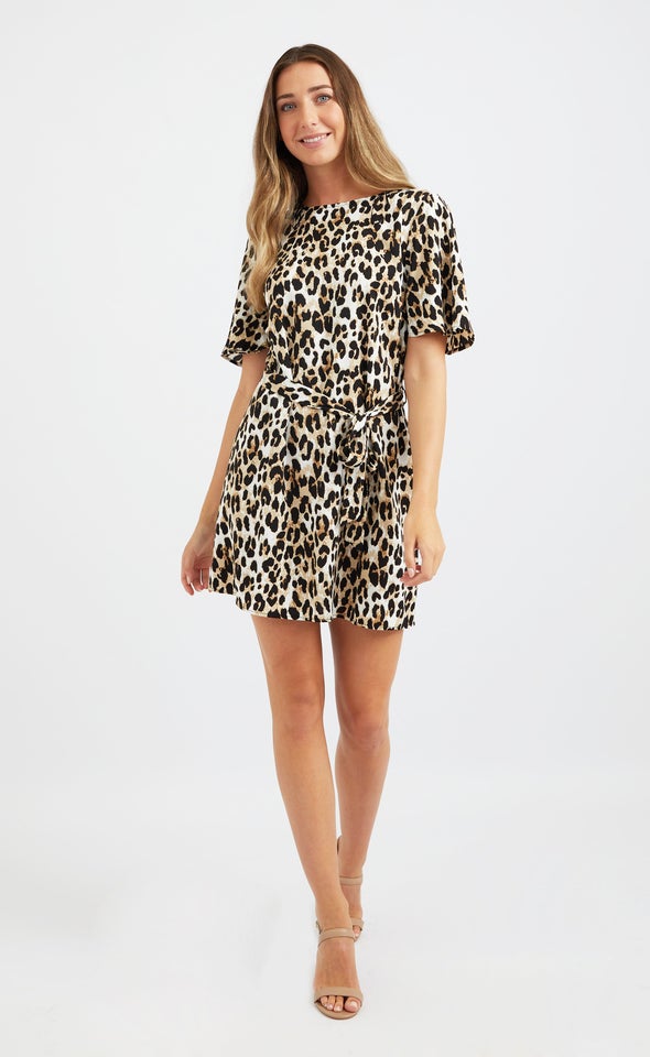 Printed CDC Loose Fit Dress Leopard Print