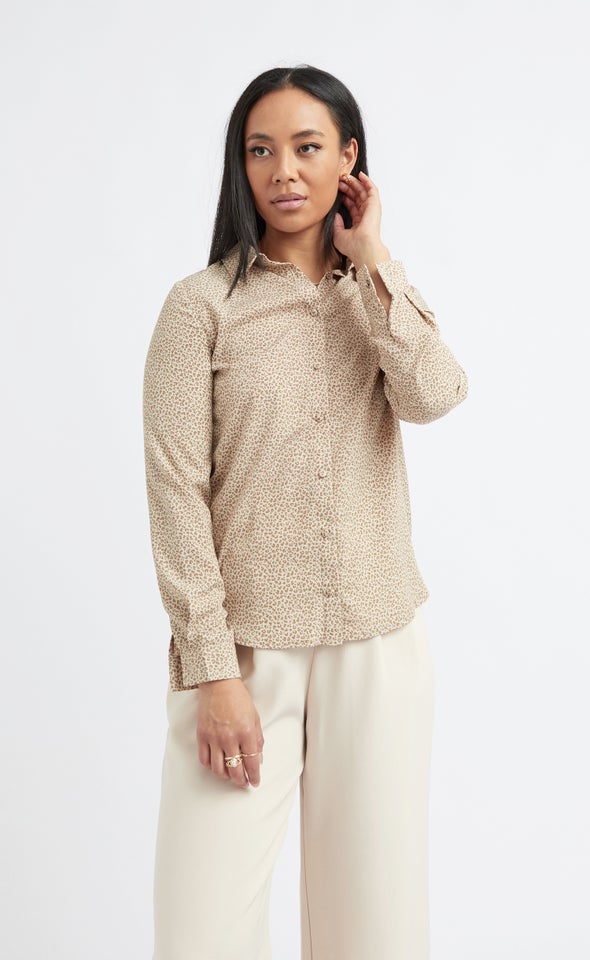 Printed CDC Shirt Natural/mocha