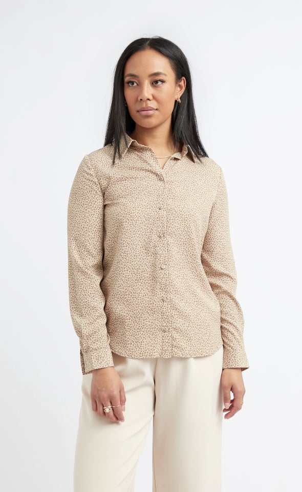 Printed CDC Shirt Natural/mocha