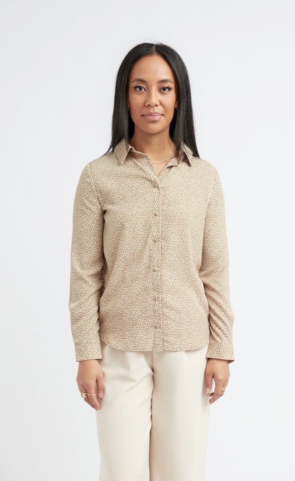 Printed CDC Shirt Natural/mocha