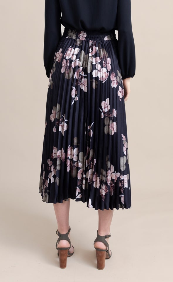 Printed Midi Skirt Black Print