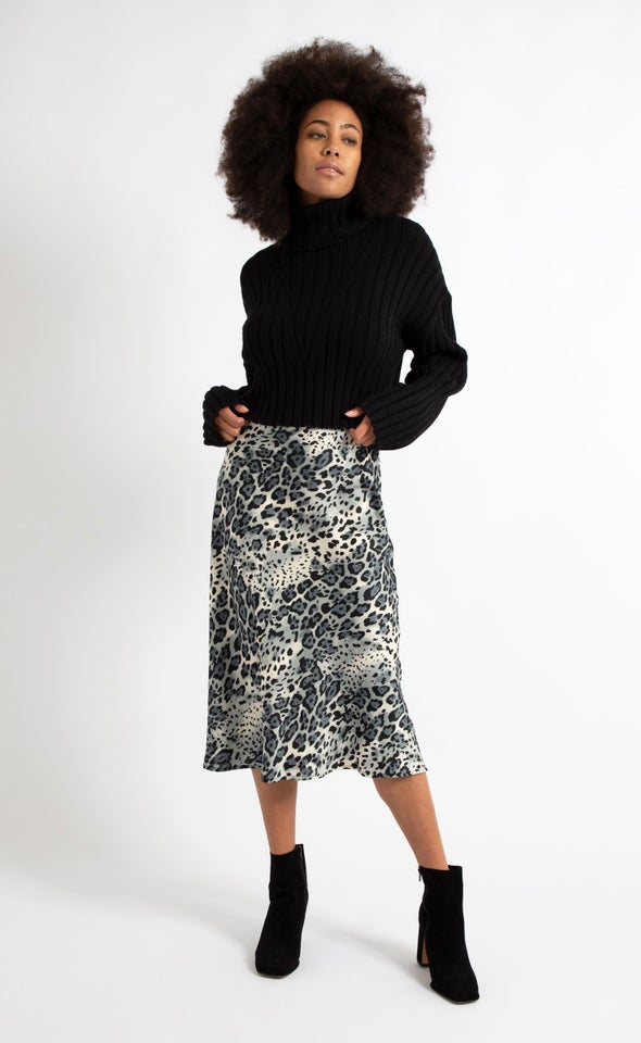 Printed Satin Midi Skirt Pagani
