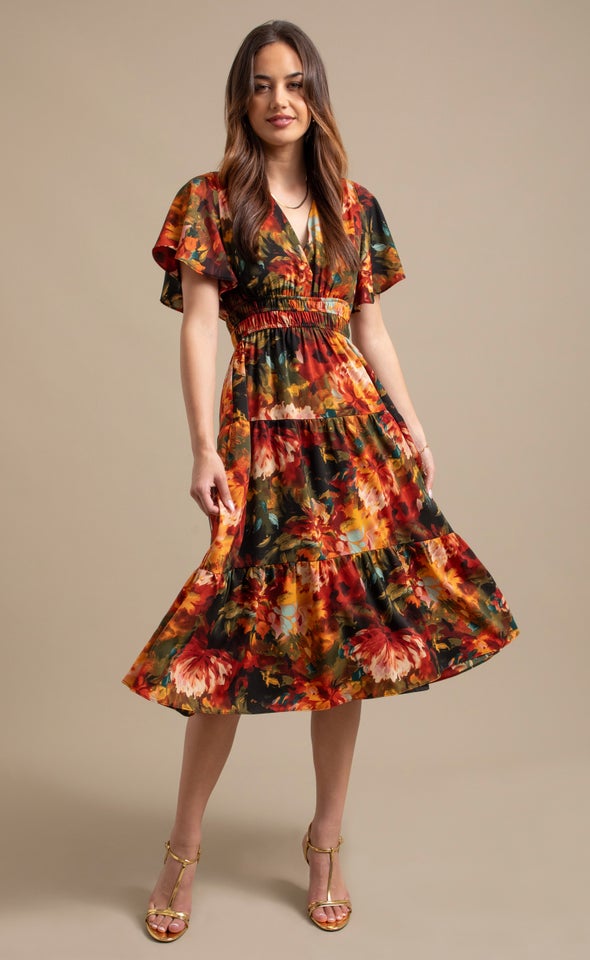 Ptd CDC Flutter Sleeve Dress Multi