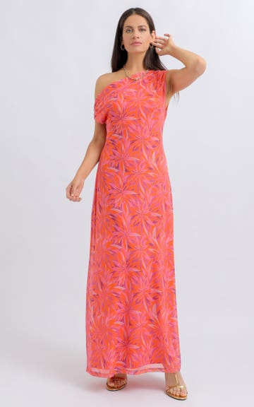 strapless open back dress CurveWow Splice Wrap Midi Dress Pink/Orange – Curvewow
