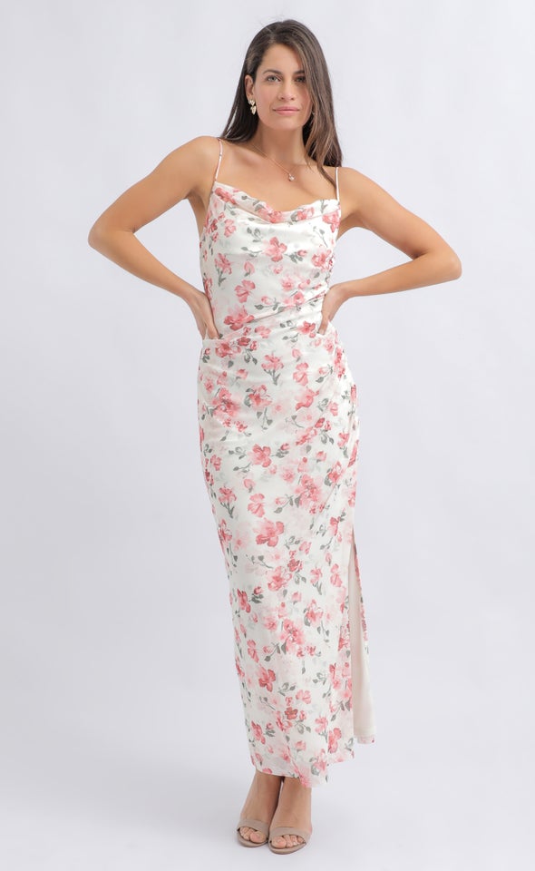 PTD Mesh Cowl Maxi Cream/pink Floral