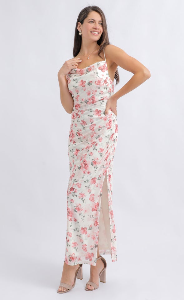 PTD Mesh Cowl Maxi Cream/pink Floral