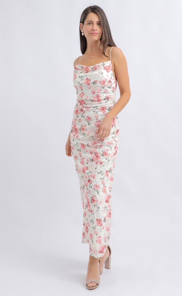 PTD Mesh Cowl Maxi Cream/pink Floral
