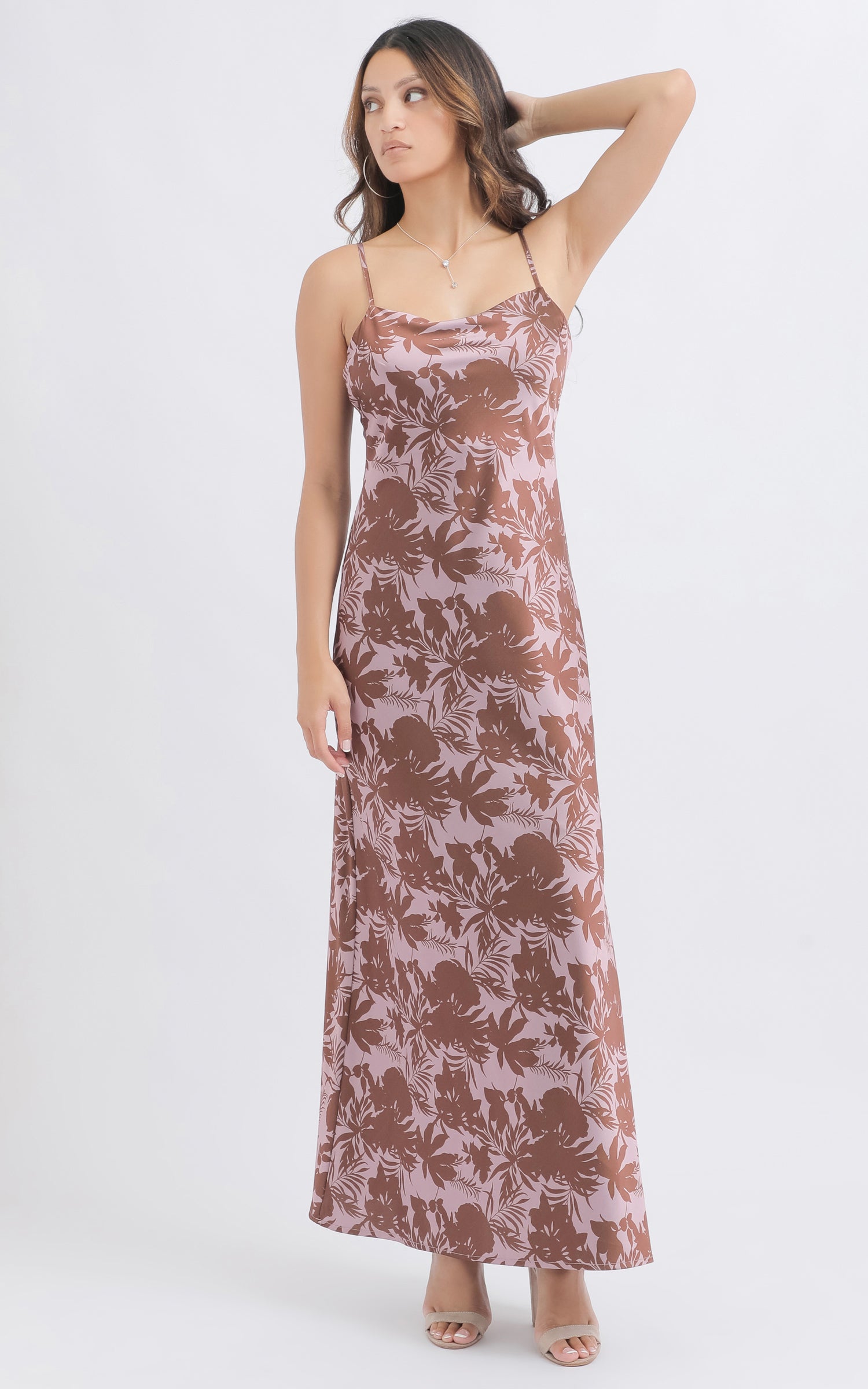 satin bias ruffle maxi dress ASOS DESIGN Petite satin bias ruffle maxi dress in purple