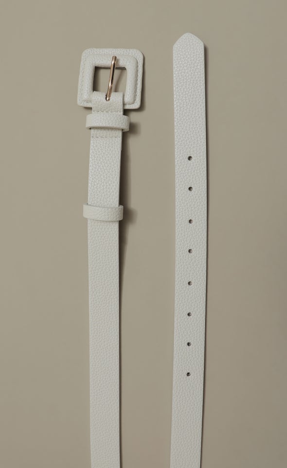 PU Buckle Jean Belt Cream