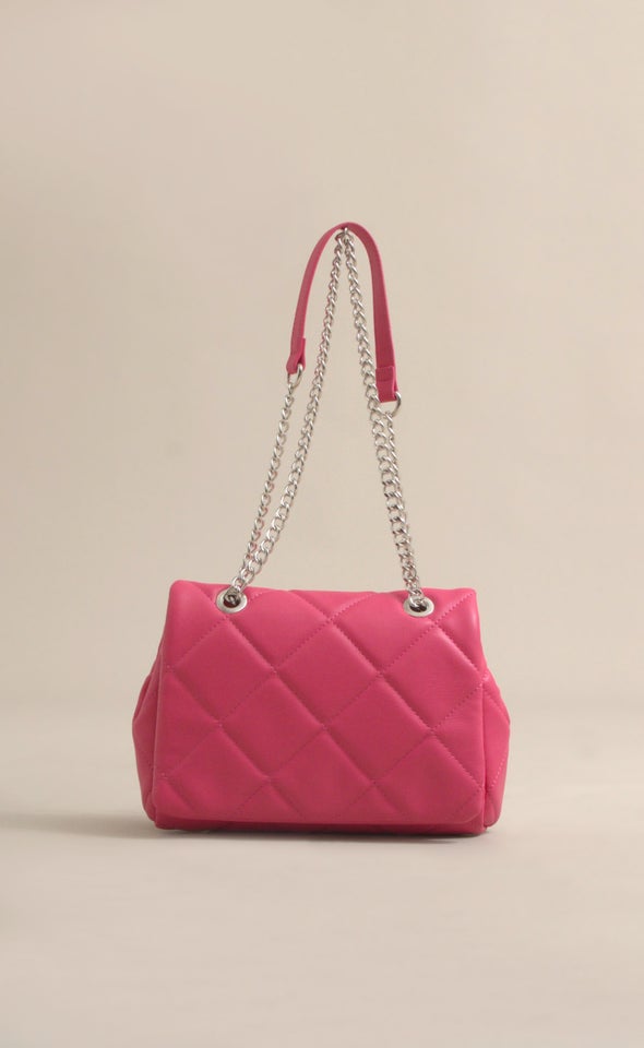 Quilted Chain Handbag Berry
