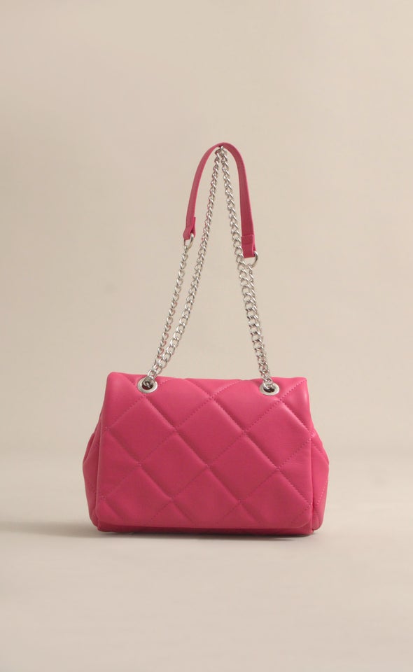 Quilted Chain Handbag Berry