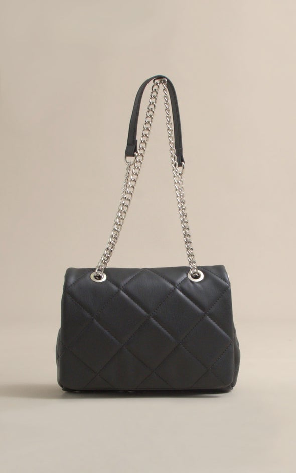 Quilted Chain Handbag Black