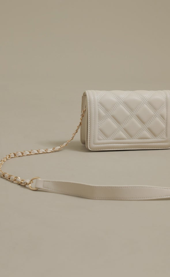 Quilted Foldover Tote Ivory
