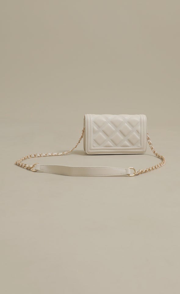 Quilted Foldover Tote Ivory