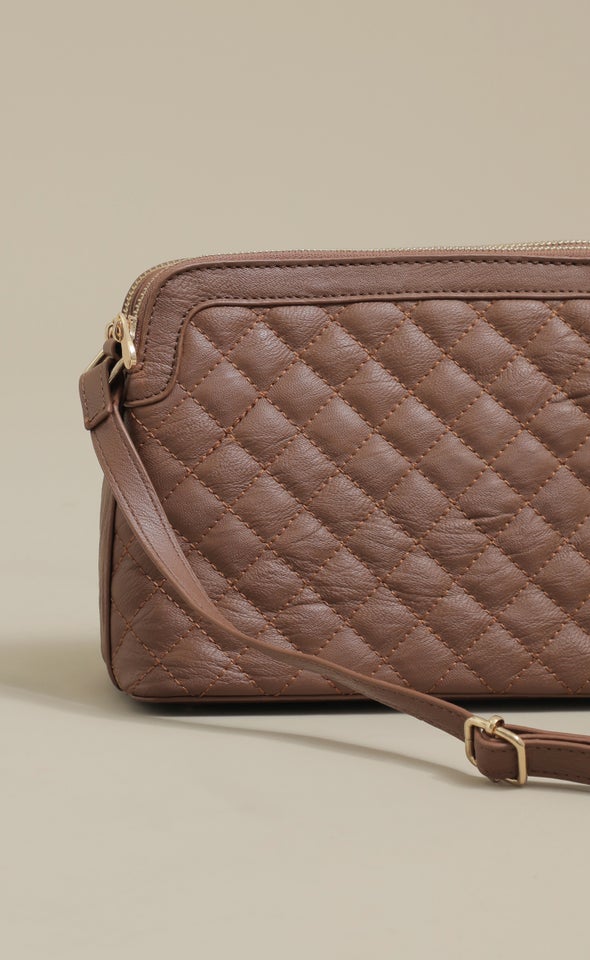 Quilted Handbag Tan