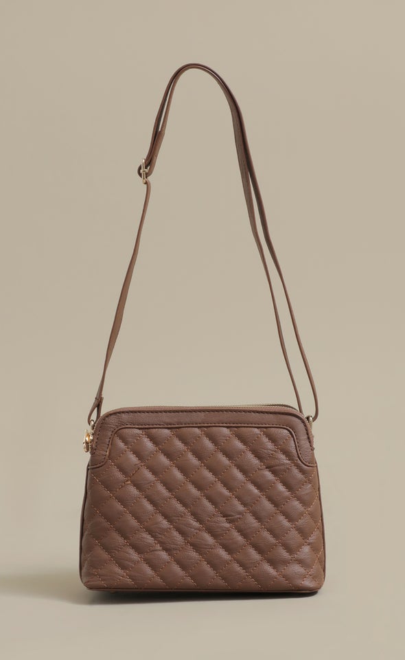 Quilted Handbag Tan