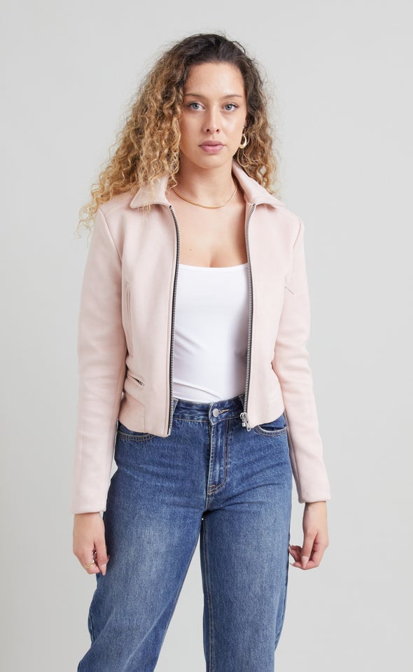 Raw Edge Biker Blush