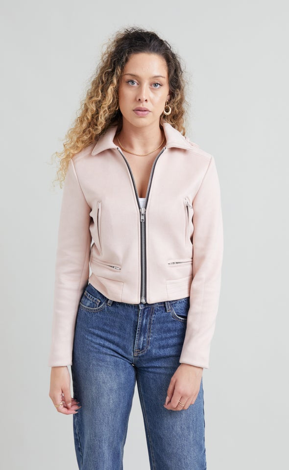 Raw Edge Biker Blush