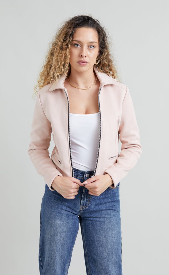 Raw Edge Biker Blush