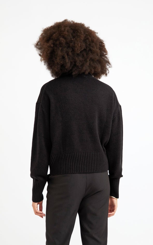 Relaxed Fit Turtleneck Sweater Black