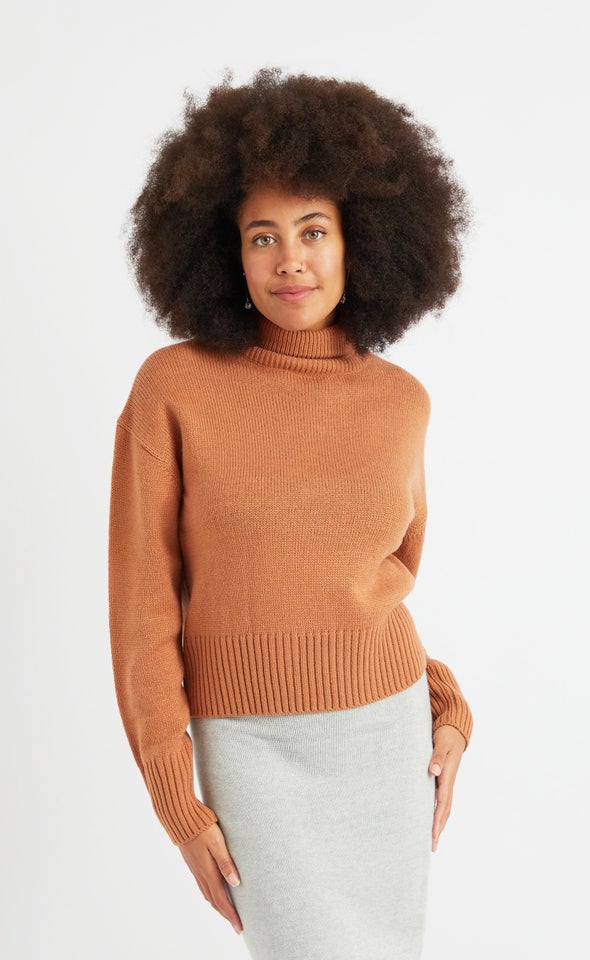 Relaxed Fit Turtleneck Sweater New Spice