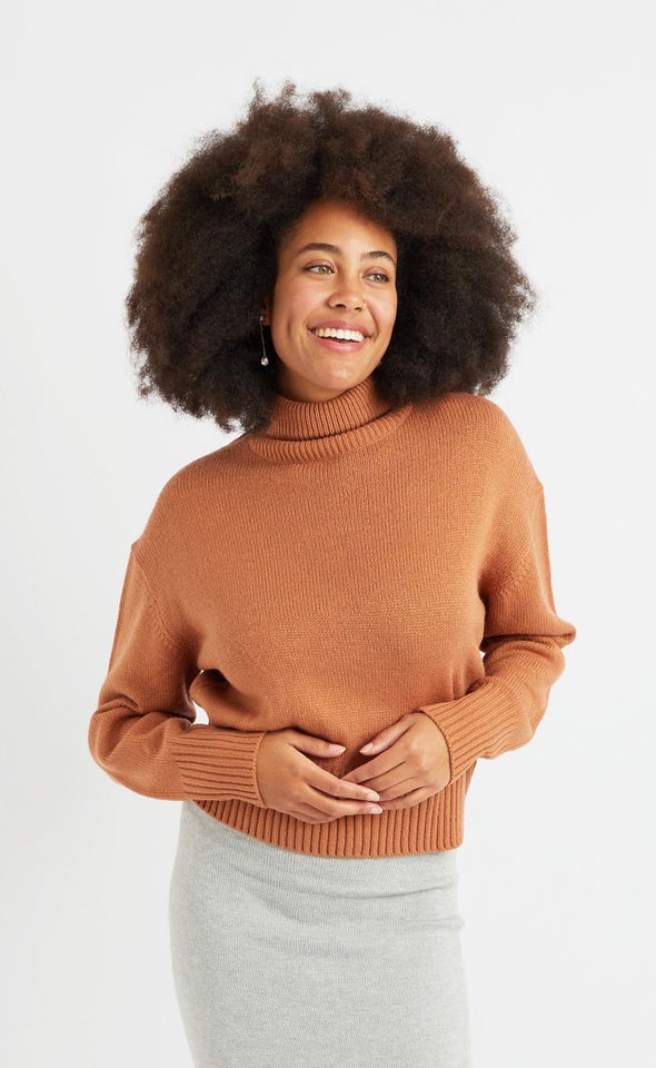 Relaxed Fit Turtleneck Sweater New Spice