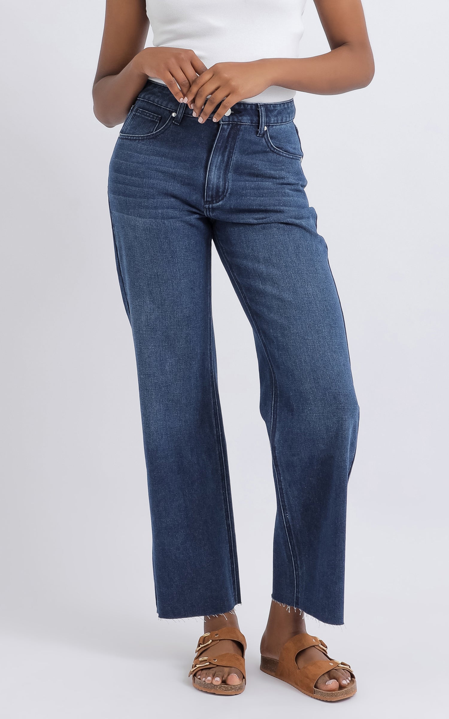 Na.e Stitch Wide Jeans インディゴブルー na.e Stitch Wide Jeans_Indigo Blue ナエ Stitch Detail Wide Leg