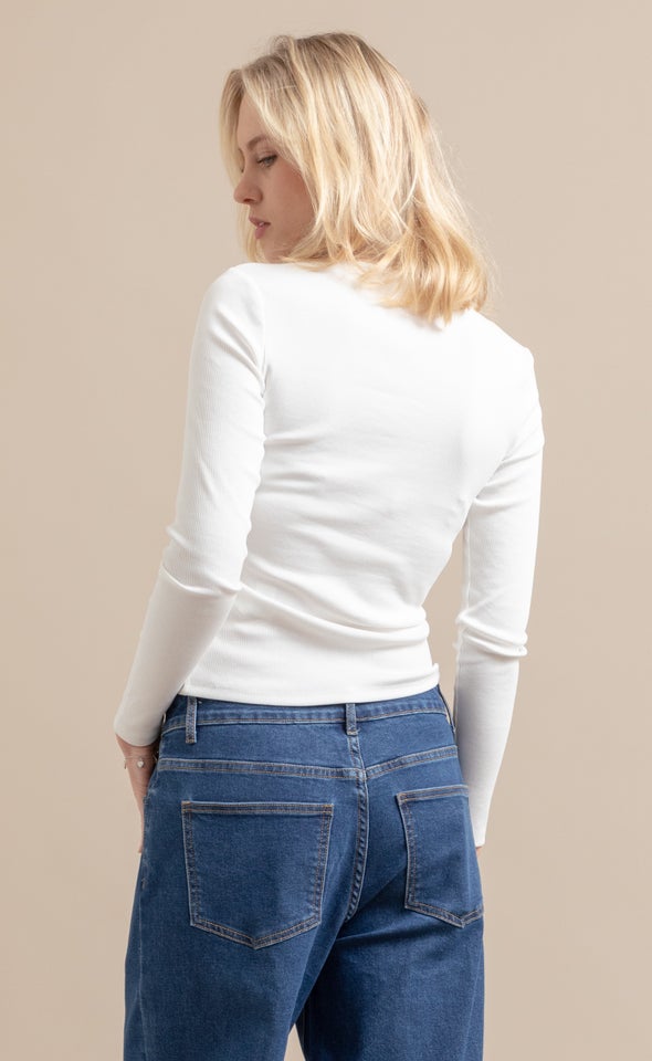 Rib Jersey LS Top Cream