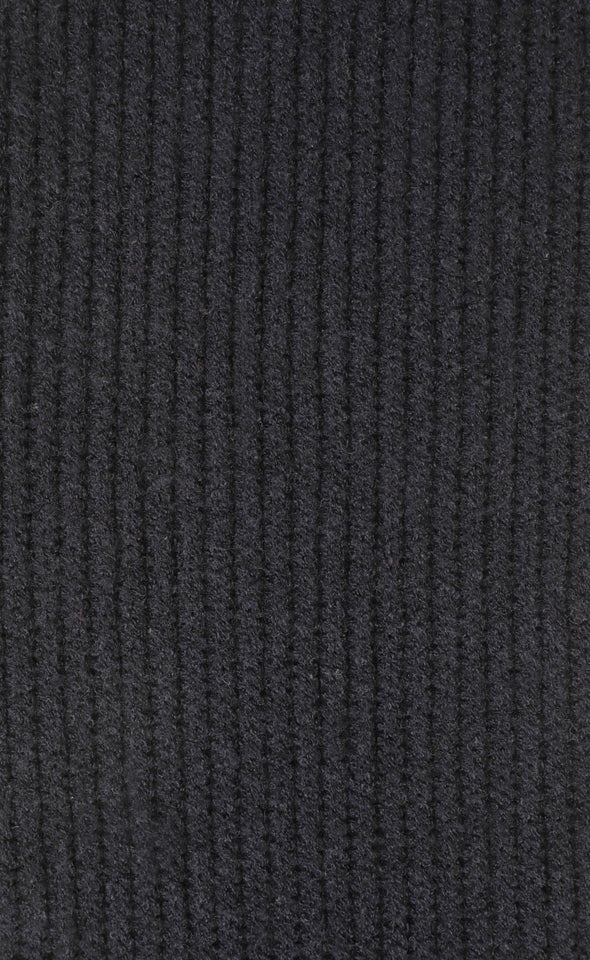 Ribbed Woolly Scarf Black
