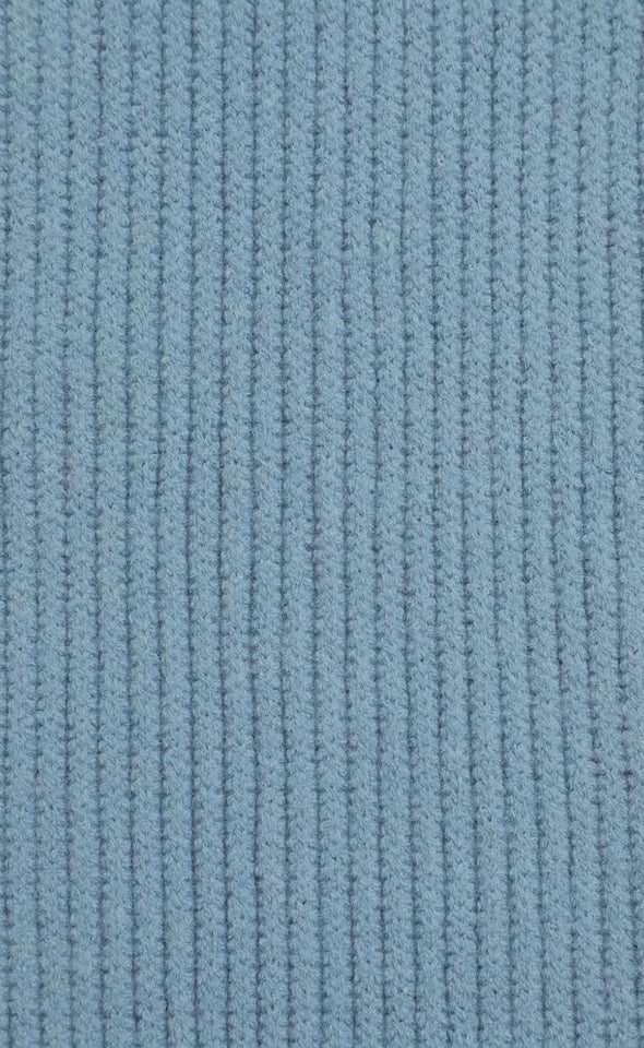 Ribbed Woolly Scarf Blue