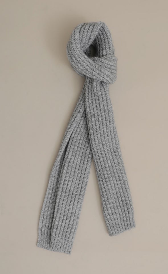 Ribbed Woolly Scarf Charcoal