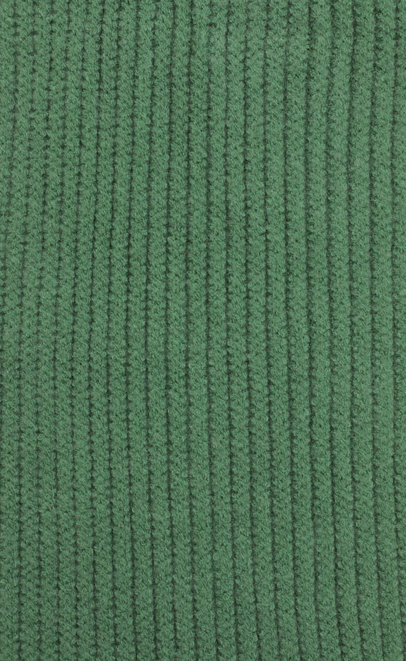 Ribbed Woolly Scarf Green