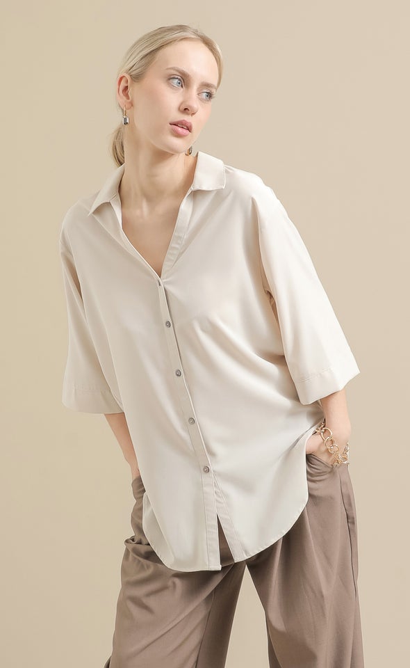 Roll Sleeve Shirt Natural