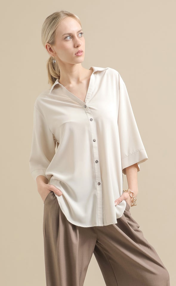 Roll Sleeve Shirt Natural