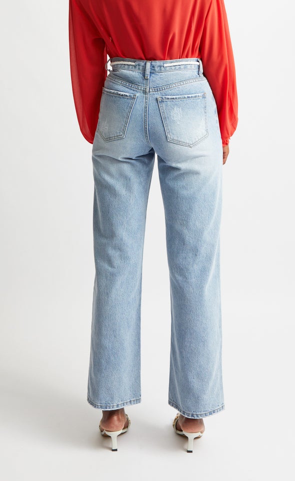 Rope Tie Wide Leg Jeans Pagani