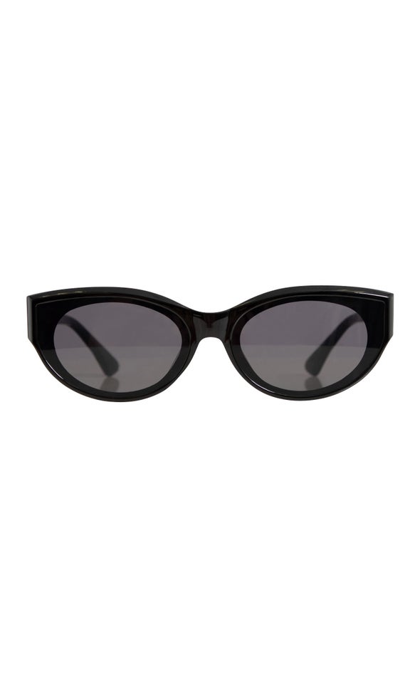 Rounded Cateye Sunglasses Black