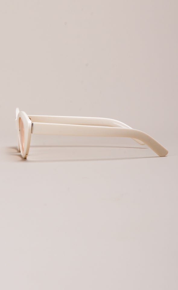 Rounded Cateye Sunglasses Cream