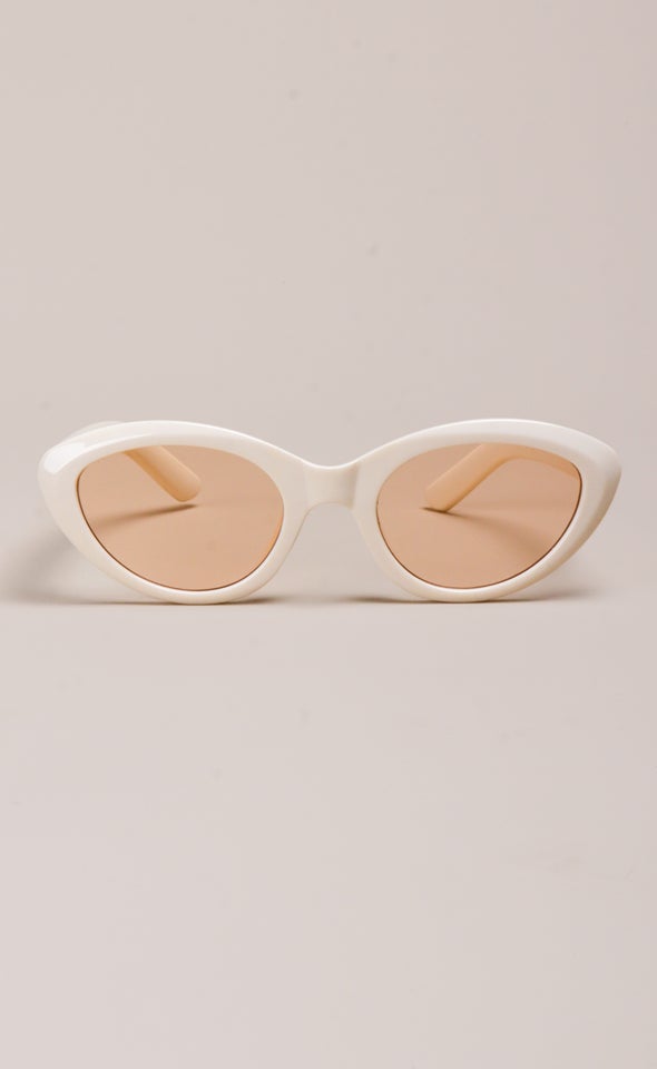 Rounded Cateye Sunglasses Cream