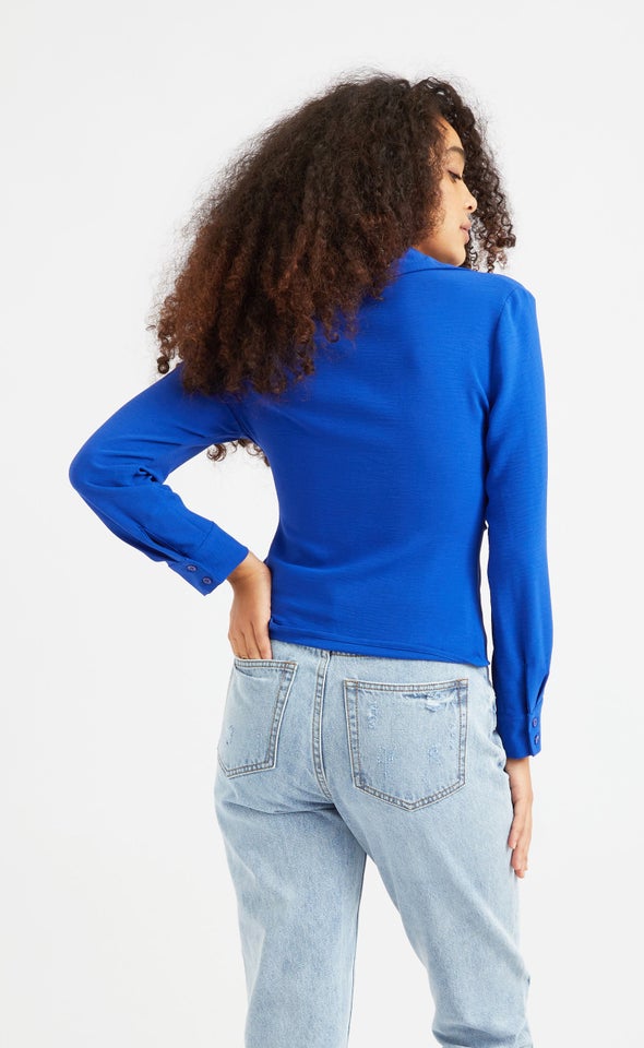 Ruched Front Shirt Azure