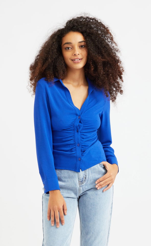 Ruched Front Shirt Azure