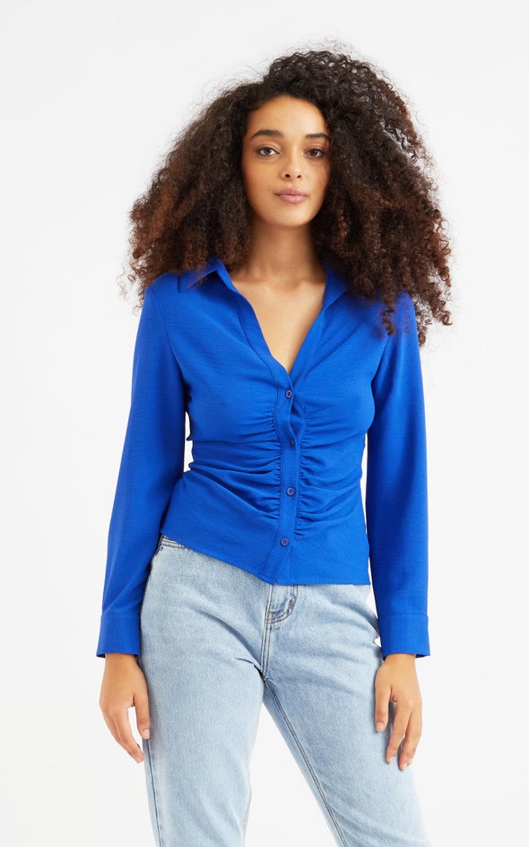 Ruched Front Shirt Azure