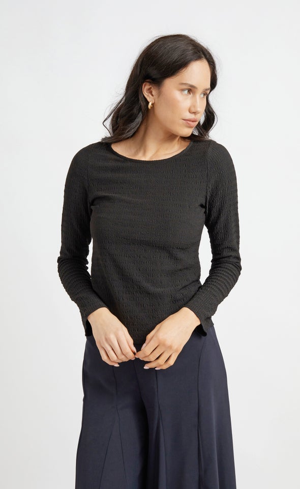 Ruched Textured Top | Pagani