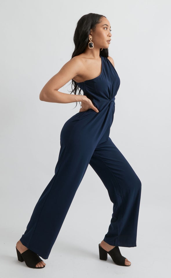 Ruched Waist Satin Jumpsuit Pagani