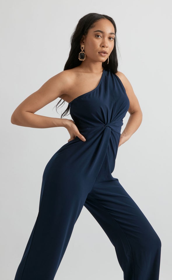 Ruched Waist Satin Jumpsuit Pagani